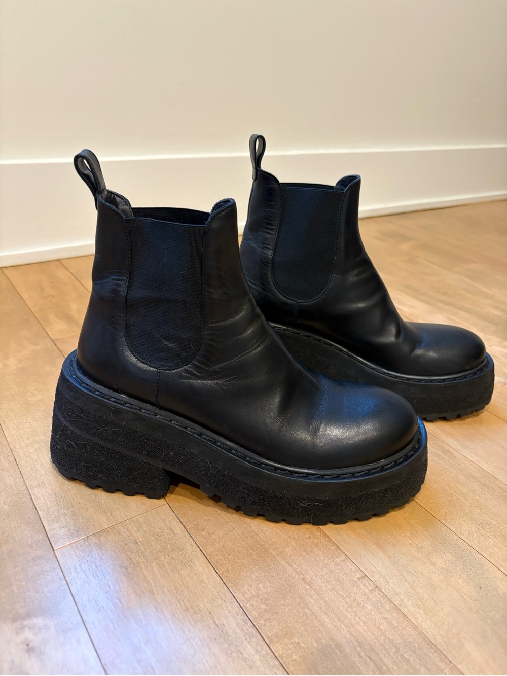 Marsell Black Leather Platform Boots